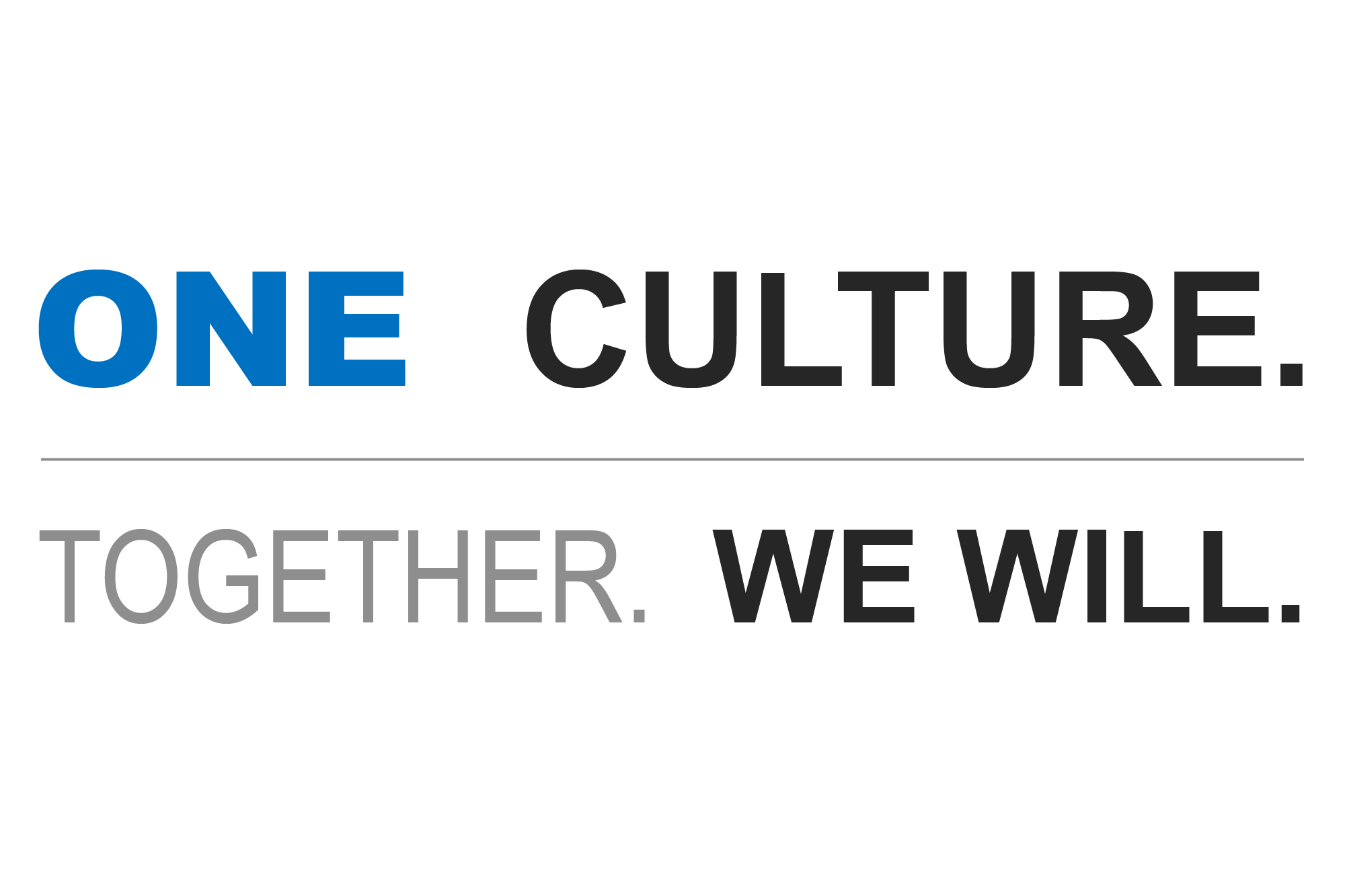 One Culture. Together We Will.